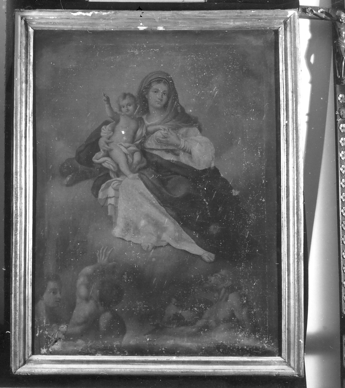 Madonna delle Grazie, Madonna con personaggi che implorano il suo aiuto (dipinto) - bottega calabrese (fine sec. XVIII)