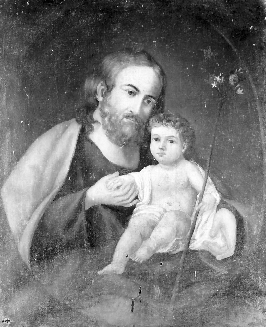 San Giuseppe e Gesù Bambino (dipinto, opera isolata) - ambito calabrese (sec. XIX)