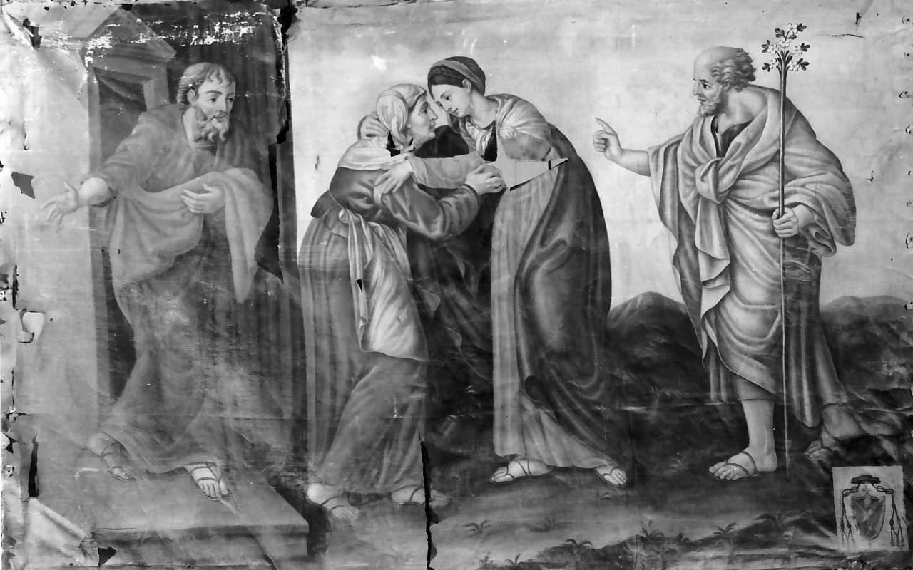 visita della Sacra Famiglia a Sant'Elisabetta (dipinto, opera isolata) - ambito cosentino (sec. XIX)