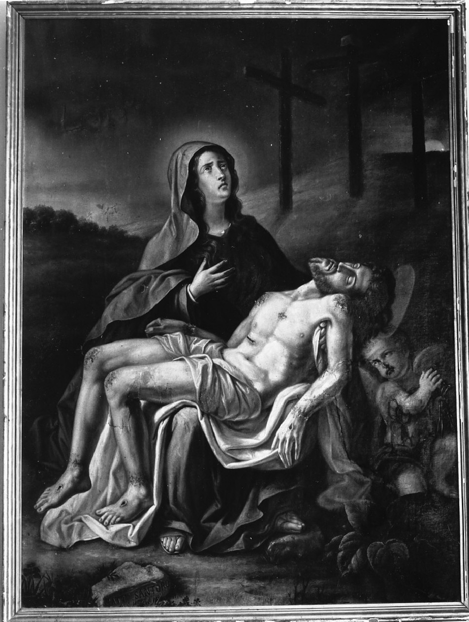 pietà (dipinto) di Santoro Giovanni Battista (sec. XIX)