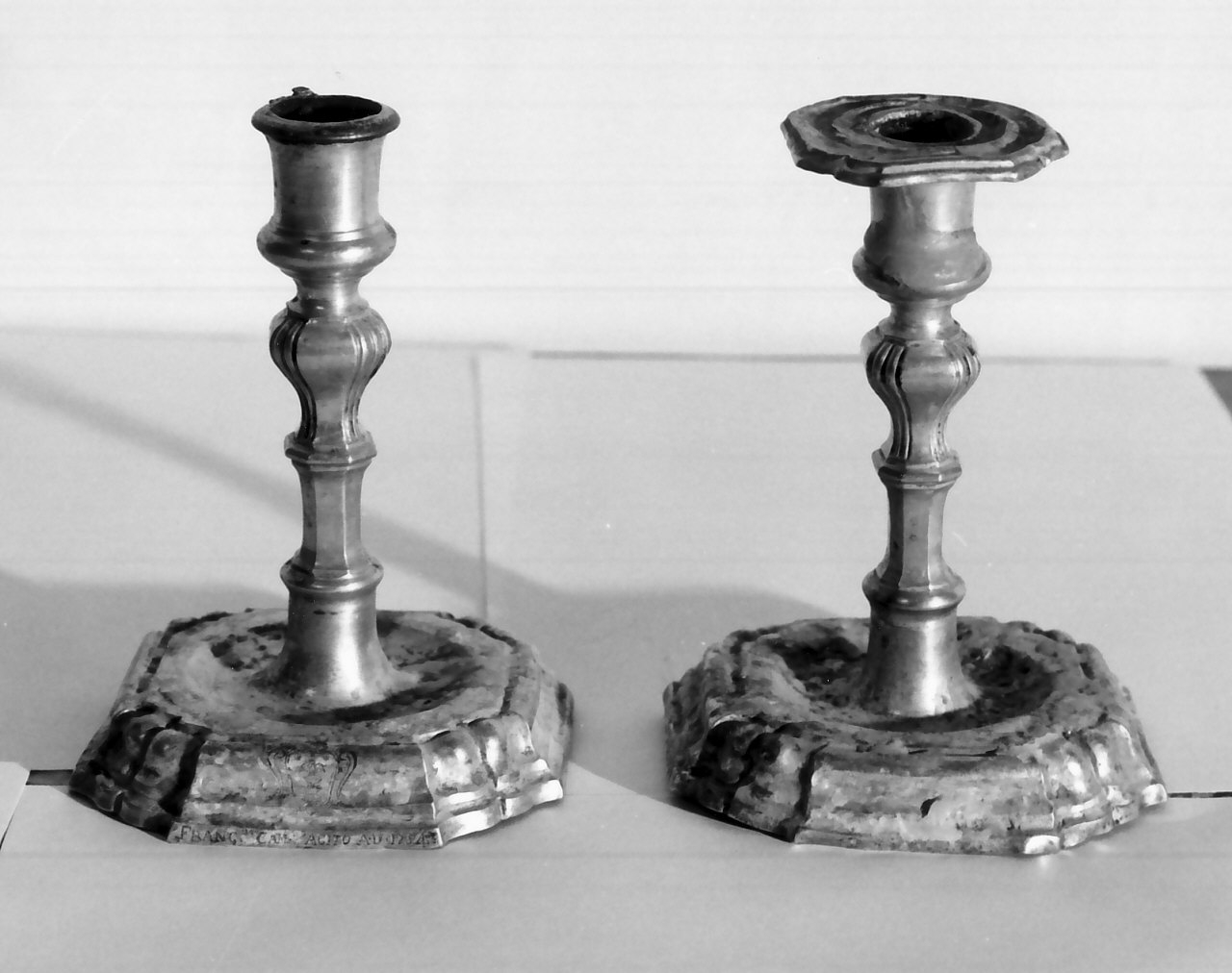 candeliere, coppia - bottega napoletana (sec. XVIII)