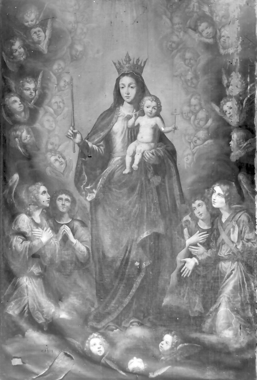 Madonna degli angeli, Madonna con Bambino e angeli (dipinto, opera isolata) di Azzolino Giovanni Bernardo (fine sec. XVI)