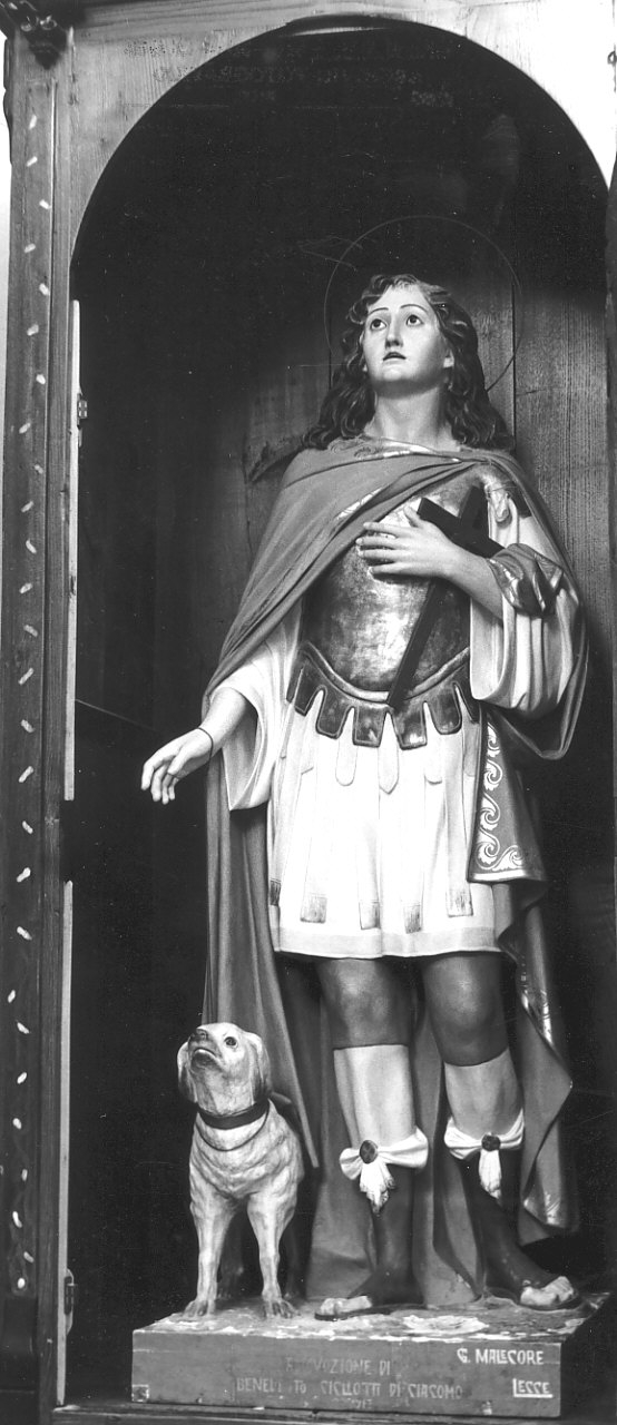 San Rocco (statua, opera isolata) di Malecore Giuseppe (sec. XX)