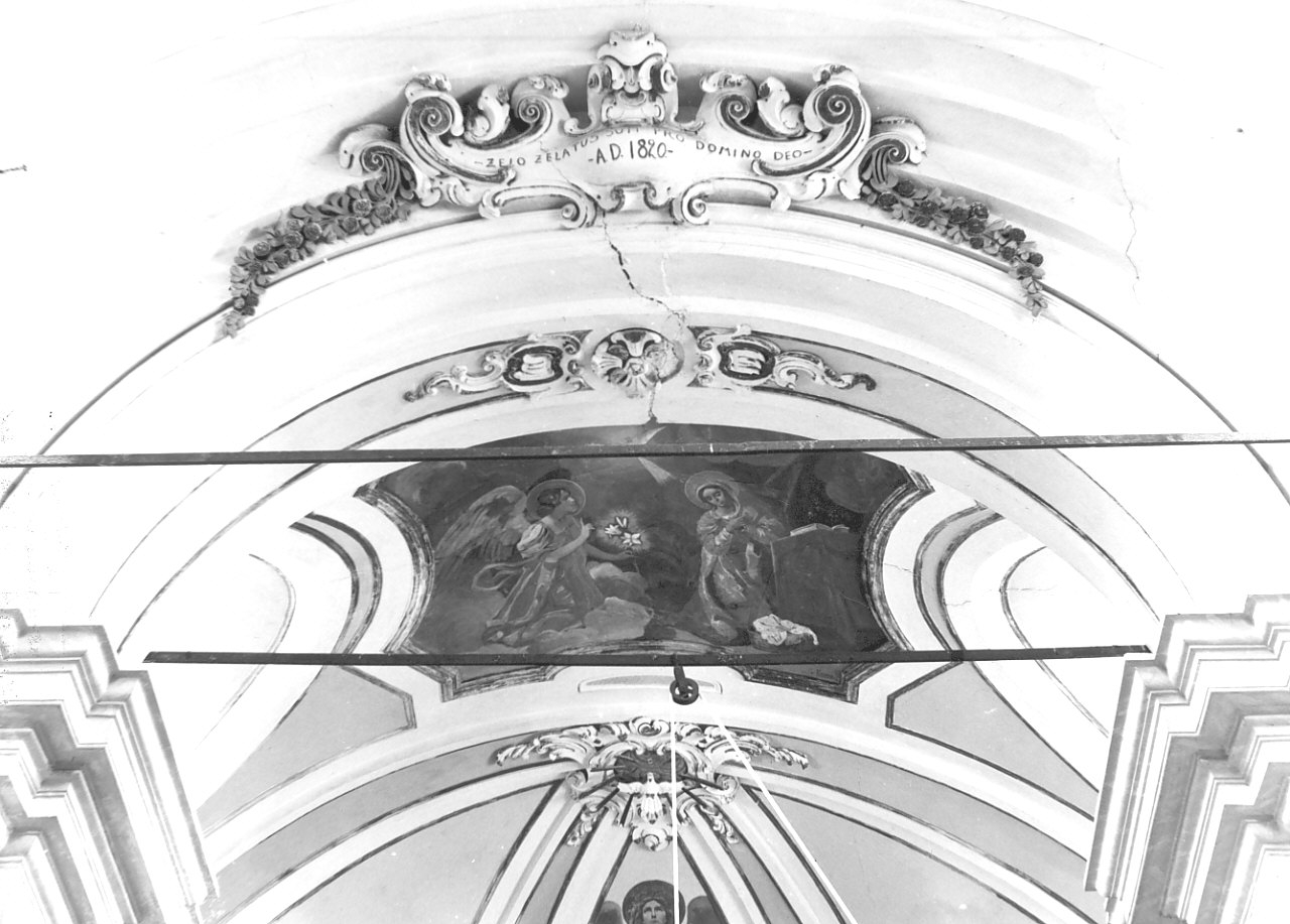 cartiglio con iscrizione (decorazione plastica) - bottega calabrese (sec. XIX)