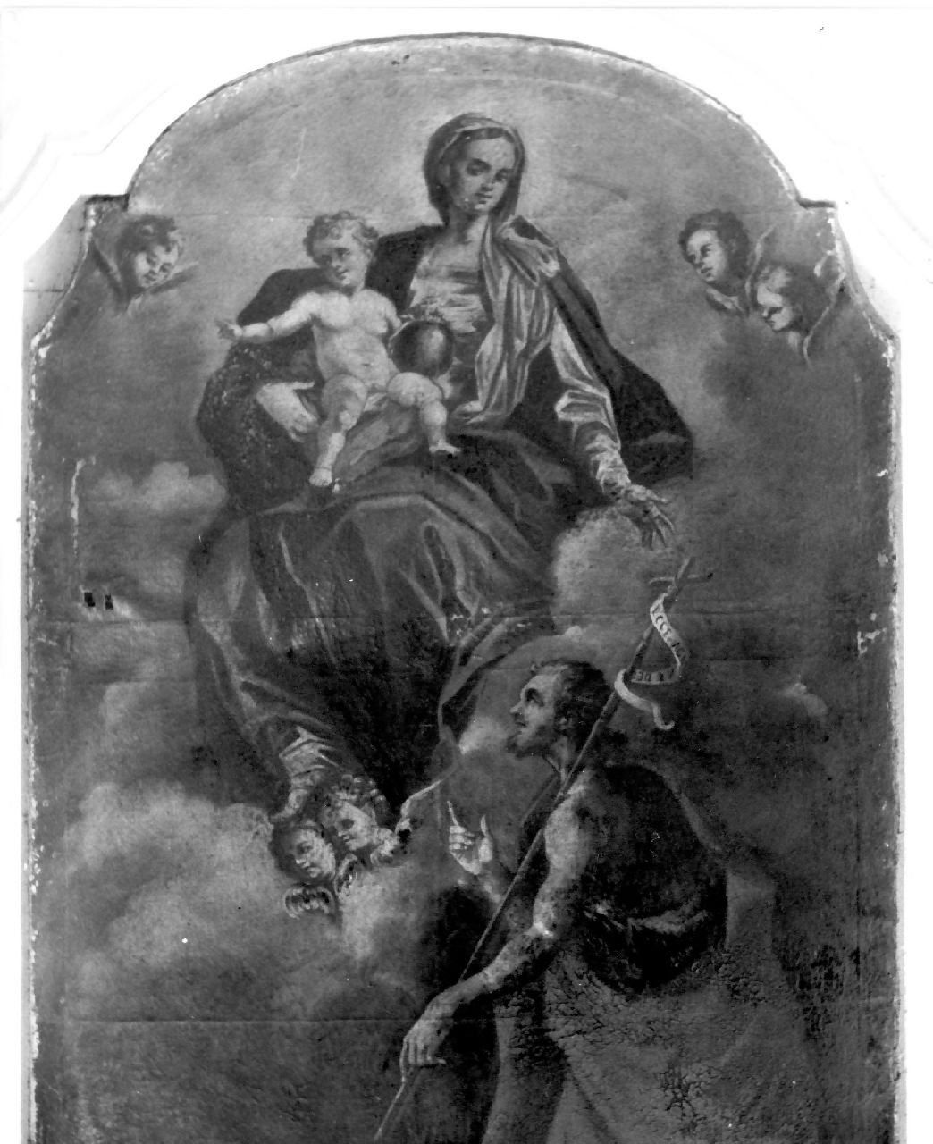 San Giovanni Battista accolto in Paradiso da Gesù Cristo e dalla Madonna (dipinto) - ambito calabrese (sec. XVIII)