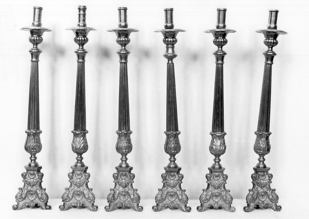 candelabro, serie - bottega napoletana (seconda metà sec. XIX)