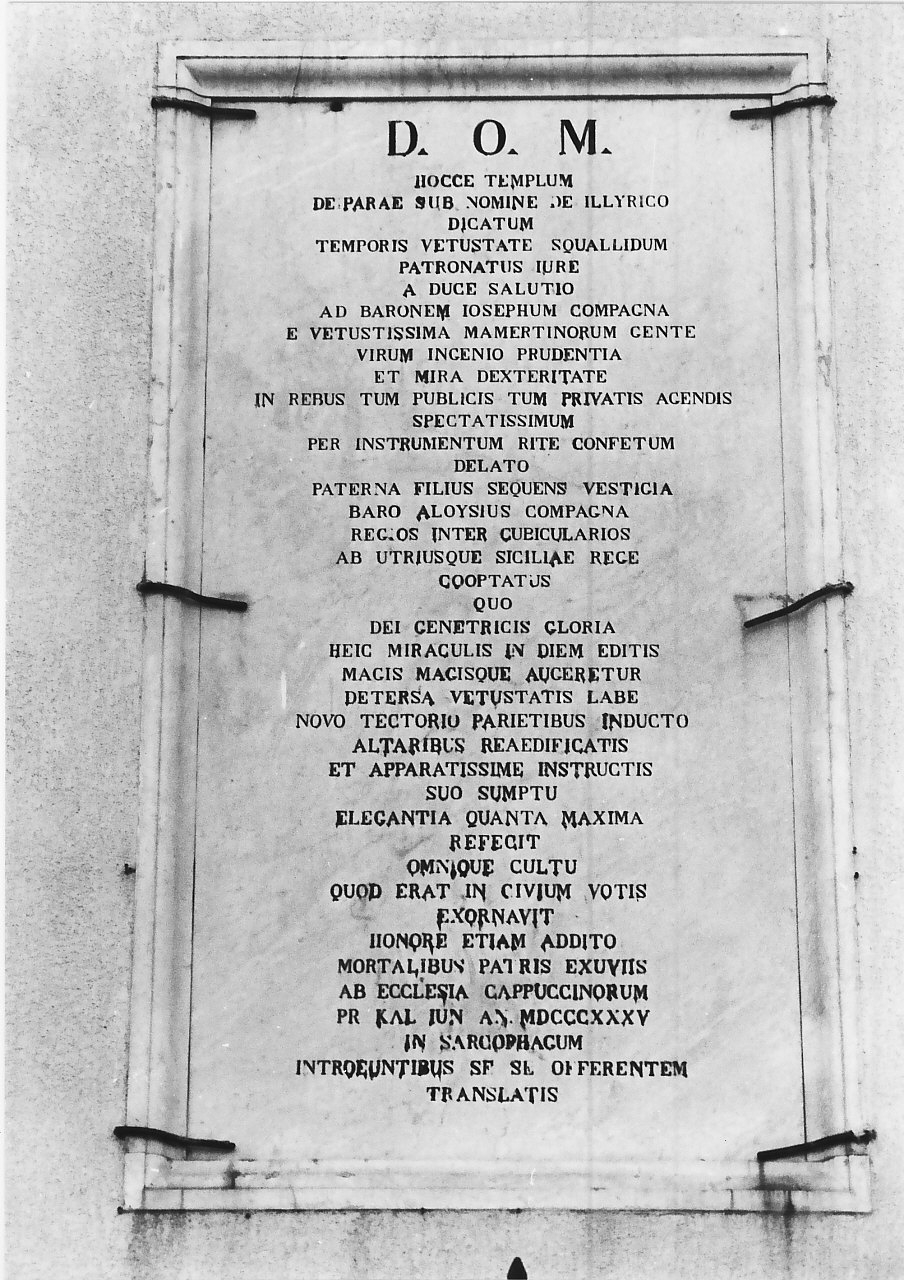 lapide - bottega calabrese (seconda metà sec. XIX)