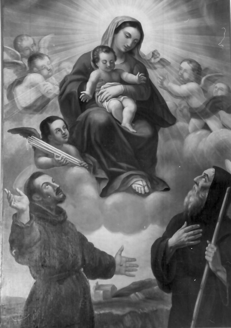 apparizione della Madonna (dipinto, opera isolata) - bottega Italia meridionale (prima metà sec. XIX)