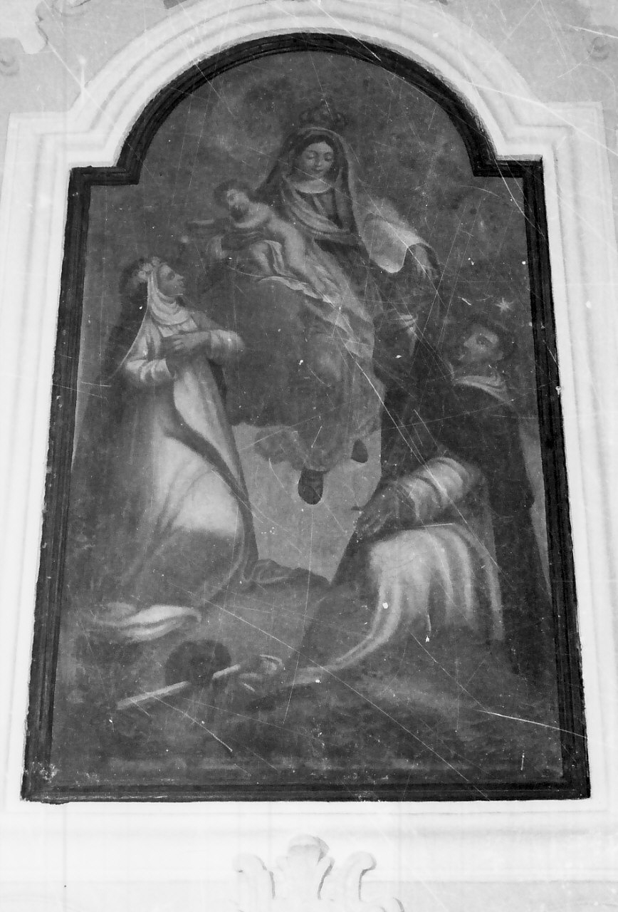 Madonna del Rosario con San Domenico e Santa Caterina da Siena (dipinto) - ambito calabrese (sec. XIX)