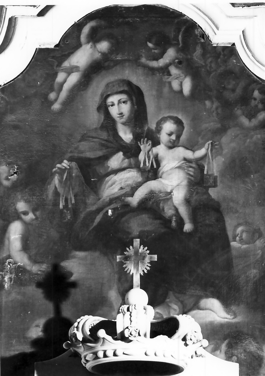 Madonna del Carmelo e santi (dipinto, opera isolata) di Pascaletti Giuseppe (attribuito) (sec. XVIII)