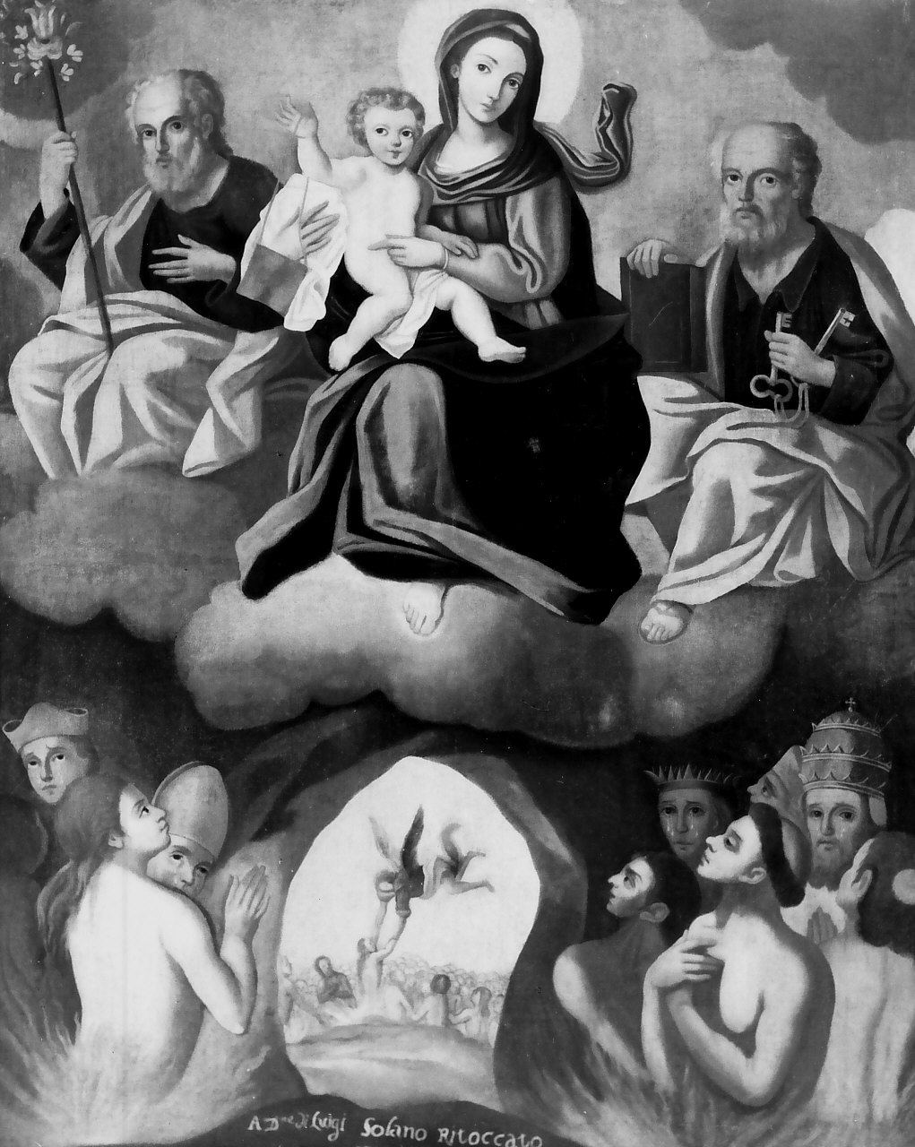 Madonna che intercede per le anime del purgatorio (dipinto) - ambito calabrese (sec. XVIII)