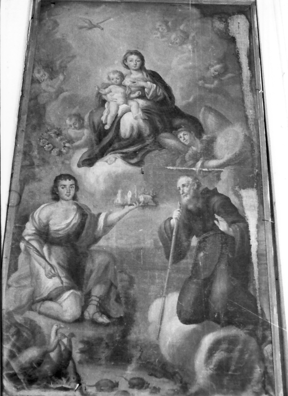 Madonna con personaggi che implorano il suo aiuto (dipinto) di Gualtieri Genesio (attribuito) (seconda metà sec. XVIII)