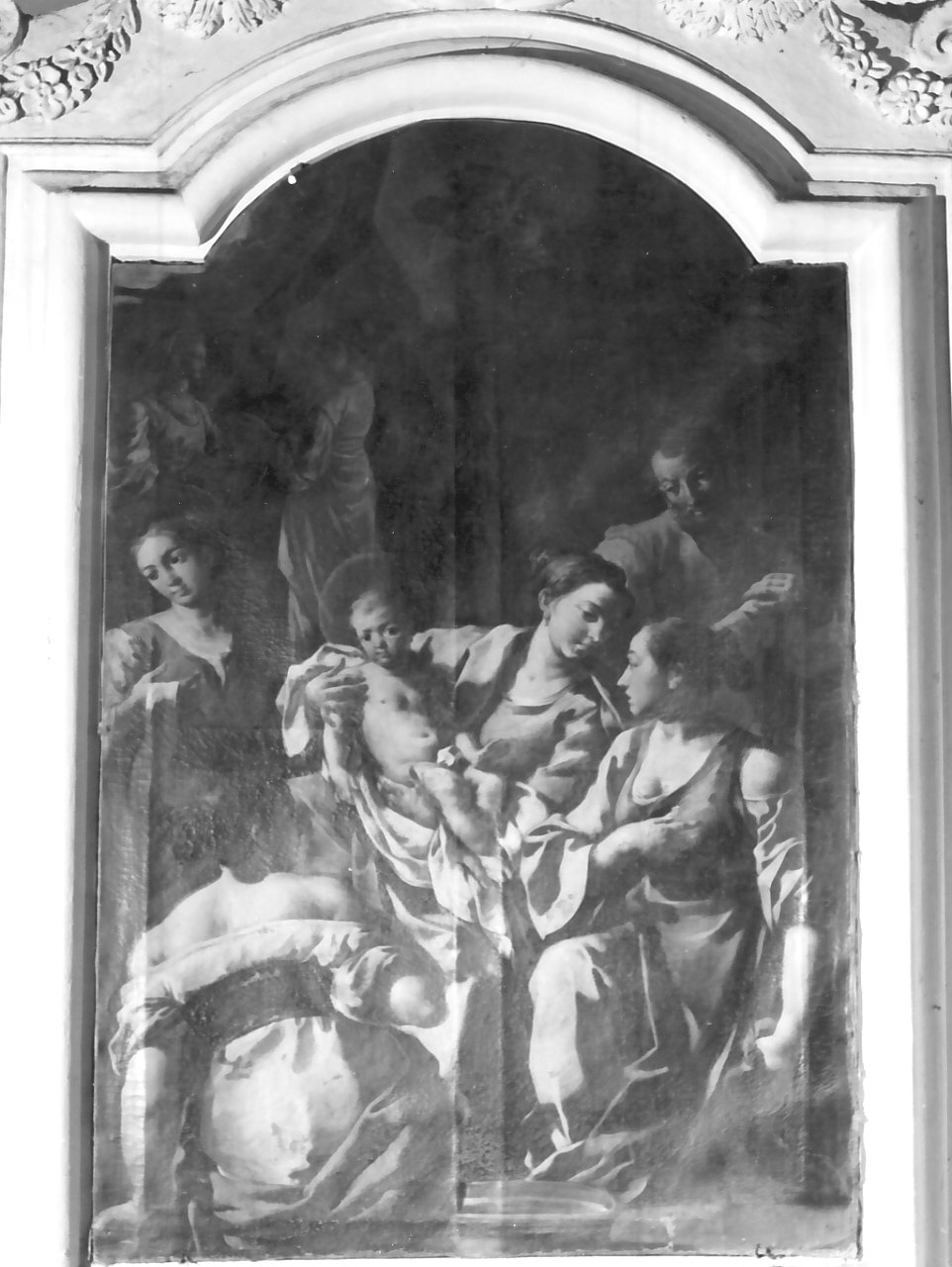 visita della Sacra Famiglia a Sant'Elisabetta (dipinto, opera isolata) di De Mura Francesco (sec. XVIII)