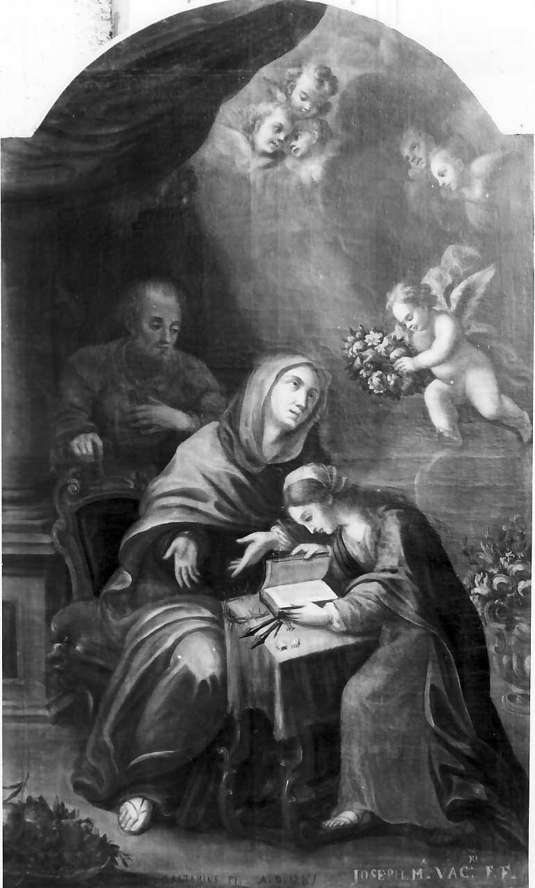Sant'Anna insegna a leggere a Maria Vergine (dipinto, opera isolata) di Gualtieri Genesio (sec. XVIII)