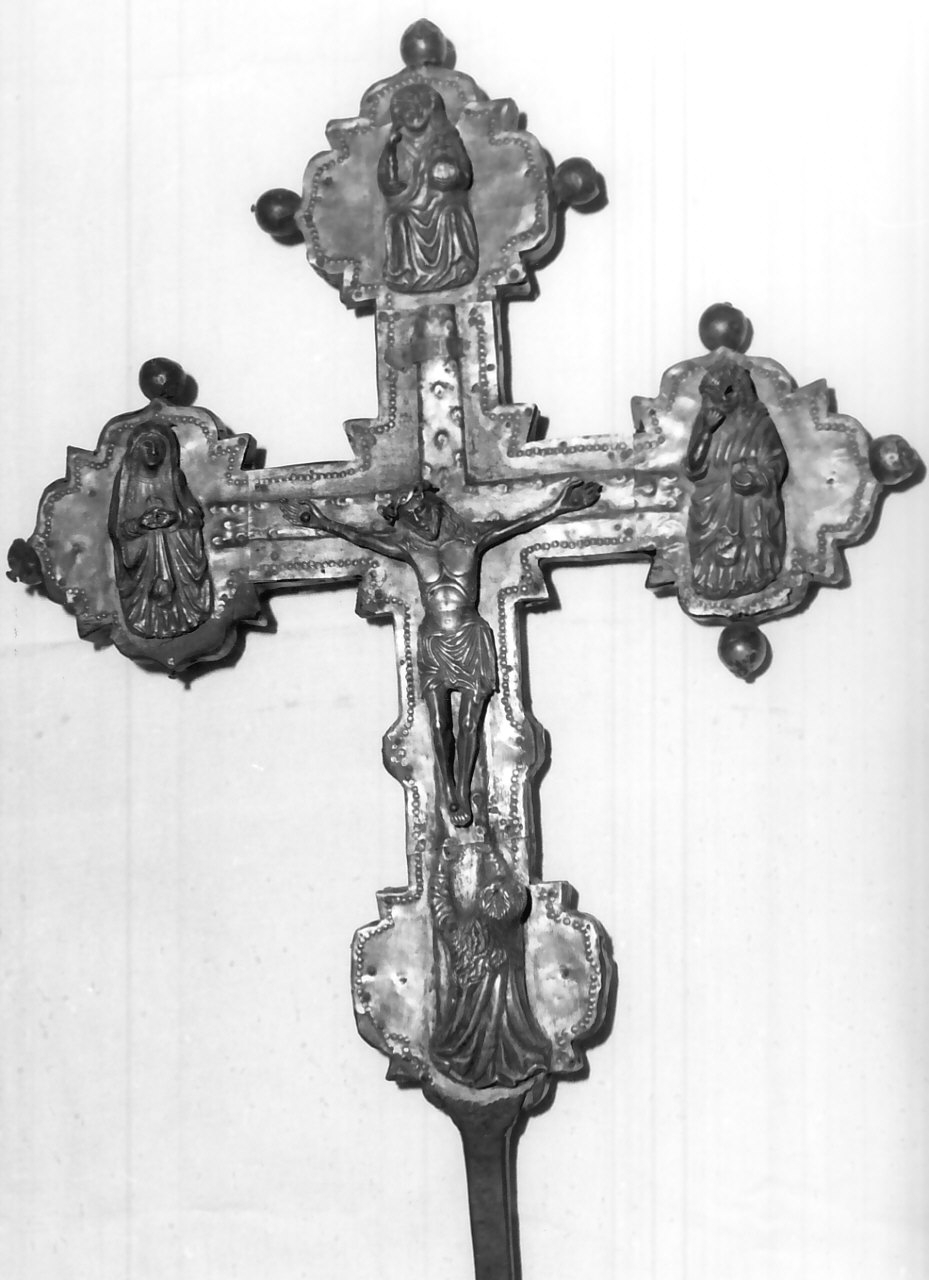 croce processionale, opera isolata - bottega Italia meridionale (sec. XV)
