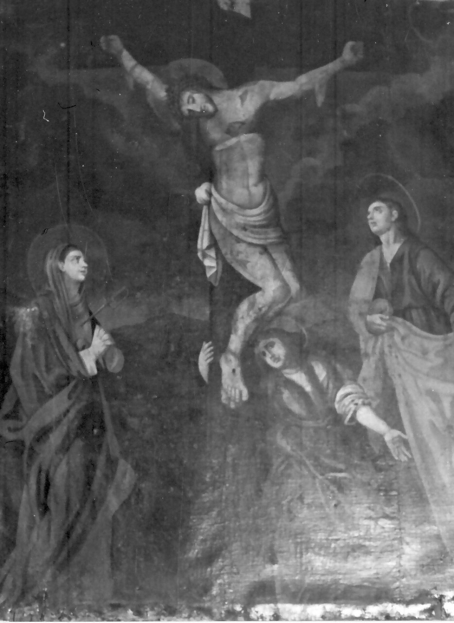 crocifissione di Cristo con la Madonna e santi (dipinto, opera isolata) - bottega calabrese (sec. XIX)