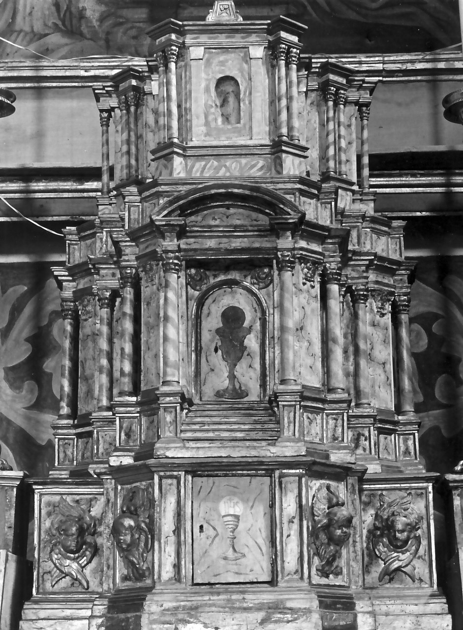 tabernacolo - a frontale architettonico, opera isolata - bottega napoletana (sec. XVIII)