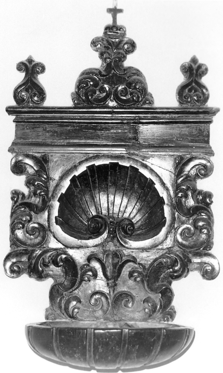 acquasantiera da parete, opera isolata - bottega calabrese (seconda metà sec. XVIII)