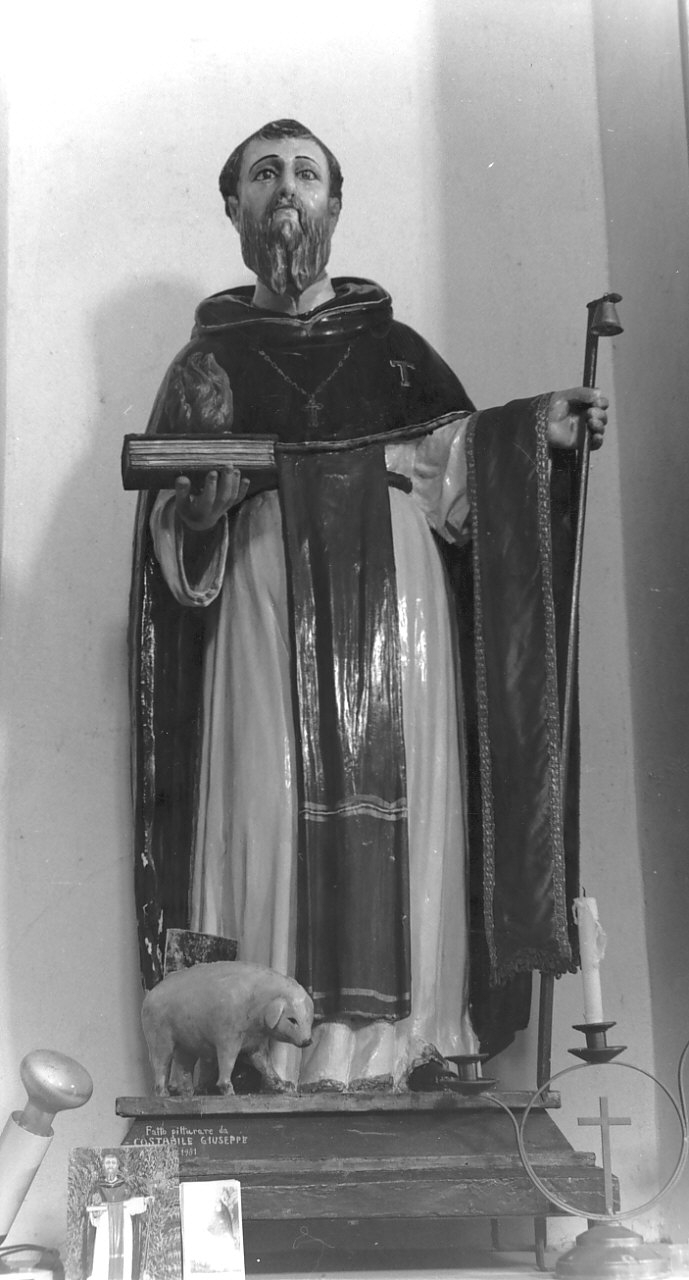 Sant'Antonio Abate (statua, opera isolata) - bottega calabrese (fine sec. XIX)