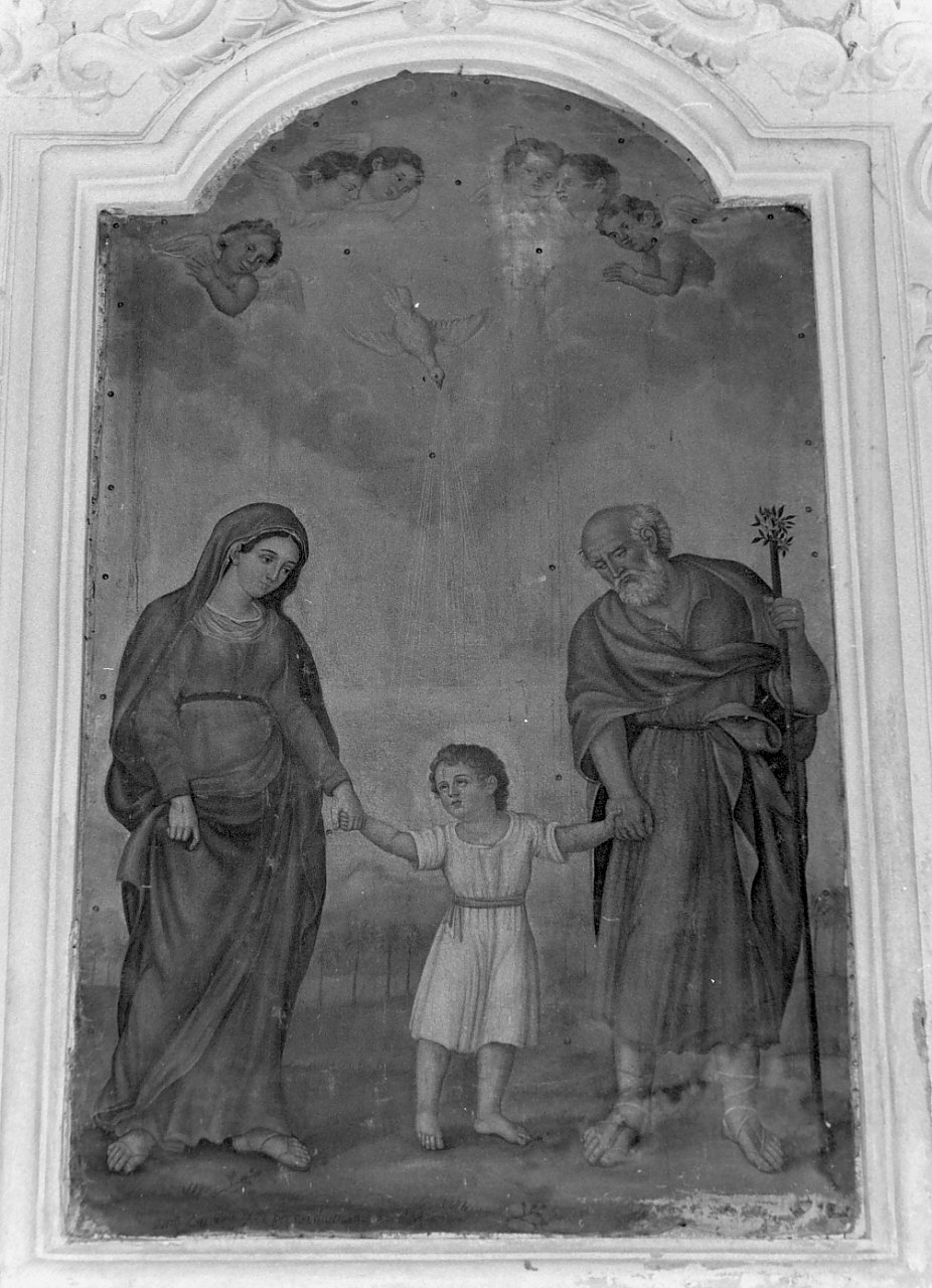 Sacra Famiglia e Trinità (dipinto, opera isolata) - ambito Italia meridionale (seconda metà sec. XIX)