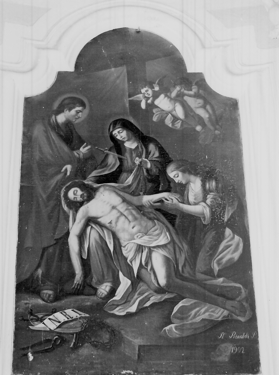 compianto sul Cristo morto (dipinto) di Rinaldi Raffaele (sec. XX)