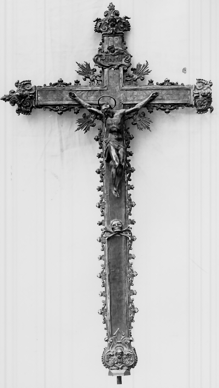 croce processionale, opera isolata - bottega Italia meridionale (sec. XVIII)