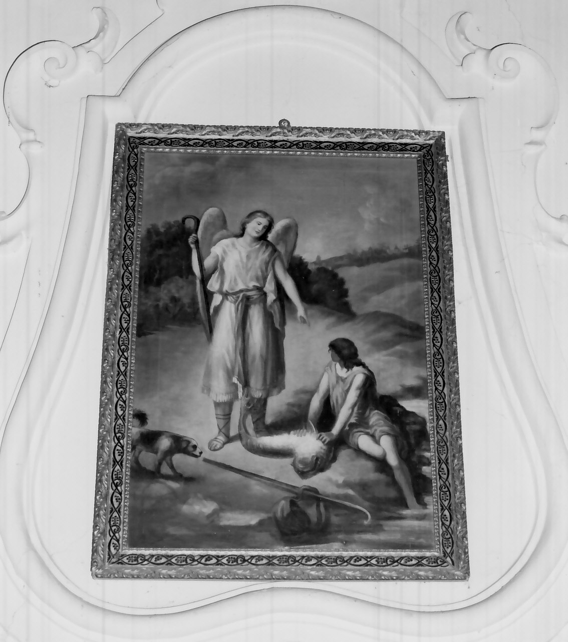 Tobia con il cane e l'angelo in viaggio (dipinto, opera isolata) - ambito calabrese (seconda metà sec. XIX)