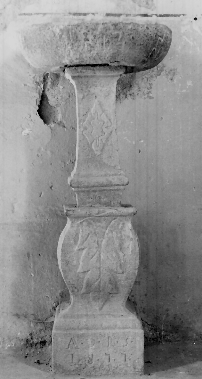 acquasantiera - a fusto, opera isolata - bottega calabrese (sec. XIX)