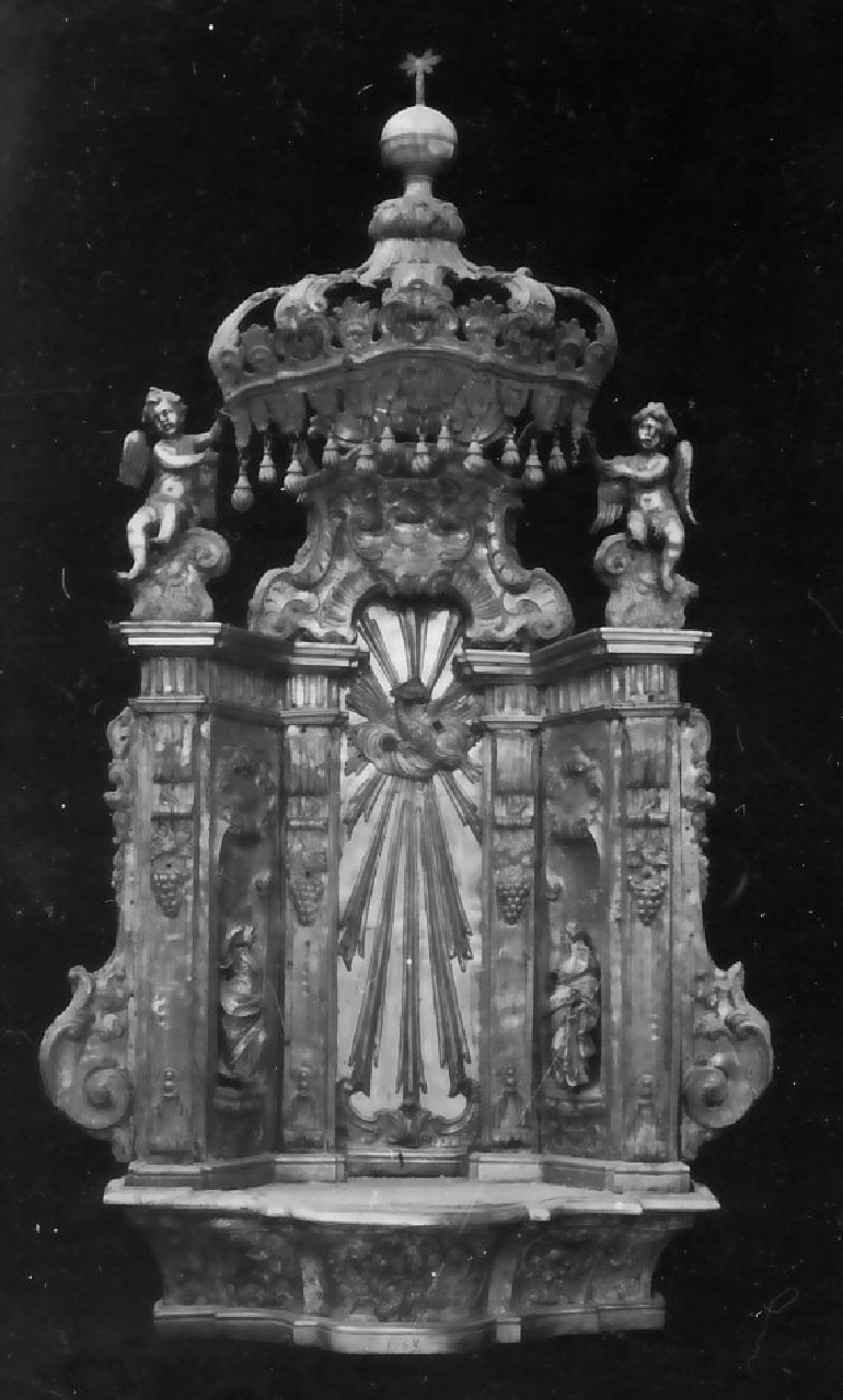 tronetto per esposizione eucaristica, opera isolata - bottega napoletana (sec. XVIII)