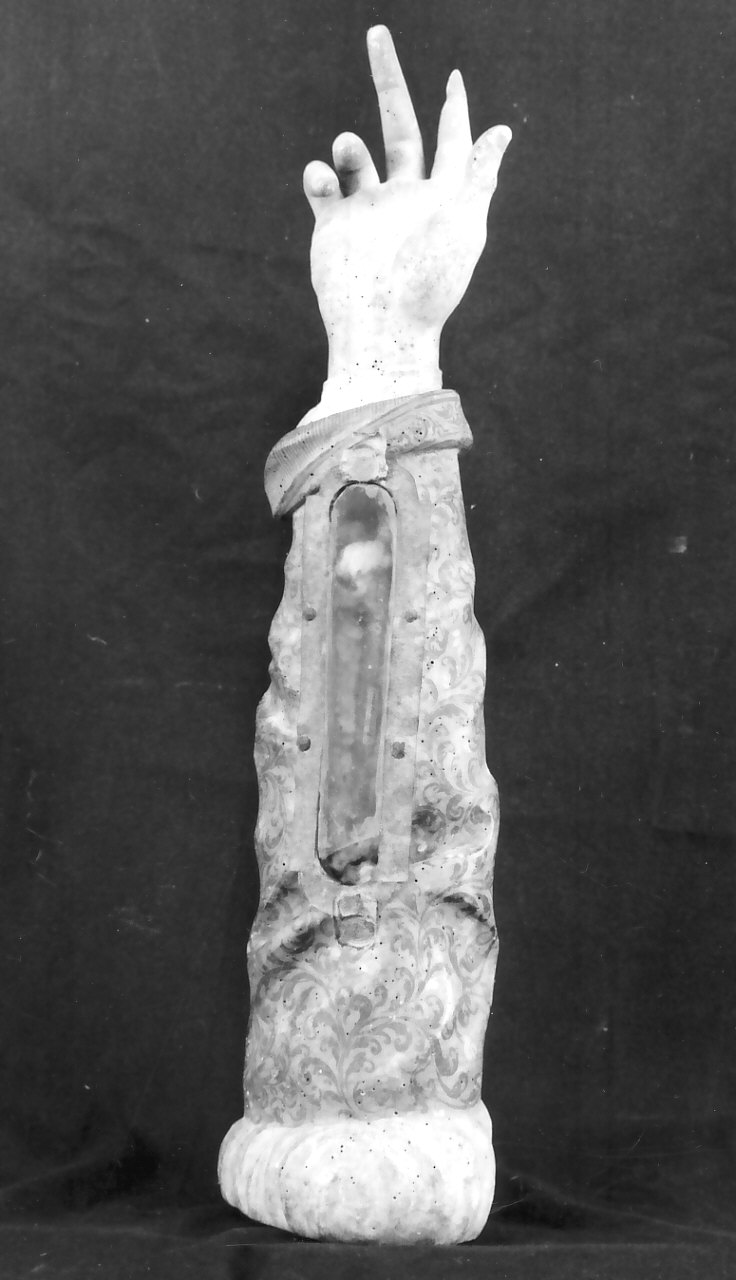 reliquiario antropomorfo - a braccio - bottega Italia meridionale (sec. XVIII)