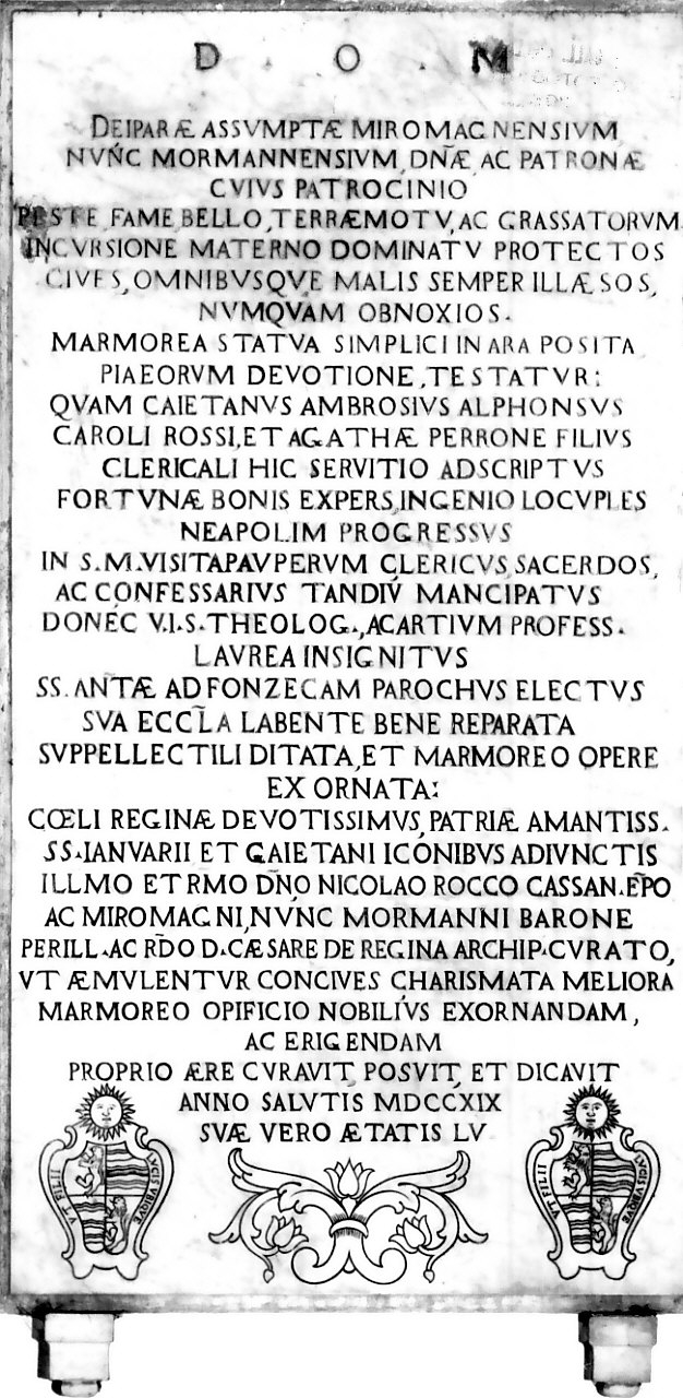 lapide, opera isolata - bottega calabrese (sec. XVIII)