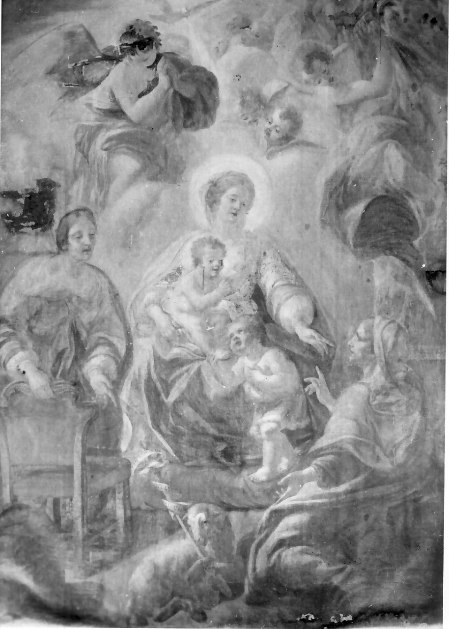 Sacra Famiglia con San Giovannino e Sant'Elisabetta (dipinto, opera isolata) - ambito napoletano (sec. XVIII)