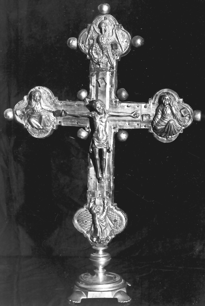 Cristo crocifisso e le Virtù (croce processionale) - bottega Italia meridionale (sec. XVII)