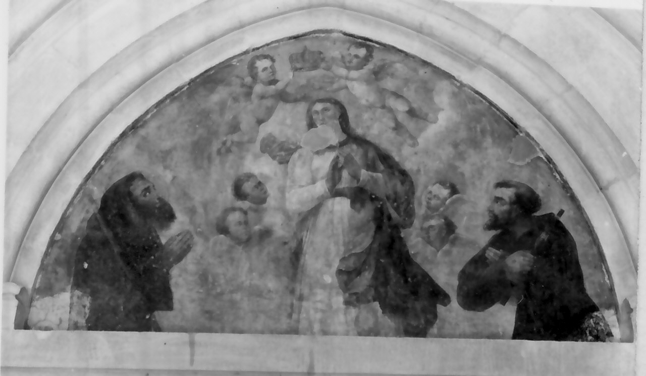 Madonna con San Francesco di Paola e San Francesco d'Assisi (dipinto) - ambito Italia meridionale (sec. XV)