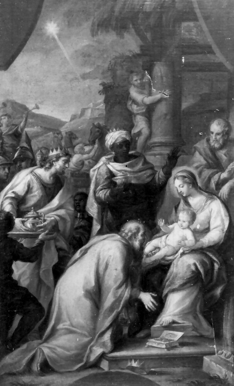 adorazione dei Re Magi (dipinto) di Conca Sebastiano (attribuito) (sec. XVIII)
