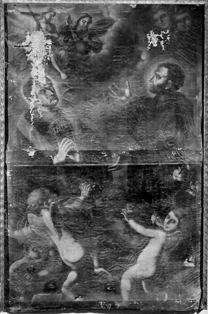 Beato Nicola da Longobardi con San Francesco d'Assisi, Santi (dipinto) di Santanna Giuseppe (sec. XIX)