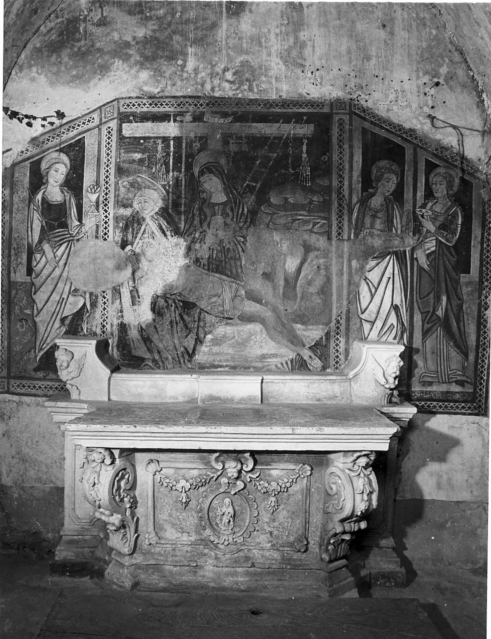 deposizione di Cristo dalla croce (dipinto, opera isolata) - ambito Italia meridionale (fine/inizio secc. XIV/ XV)