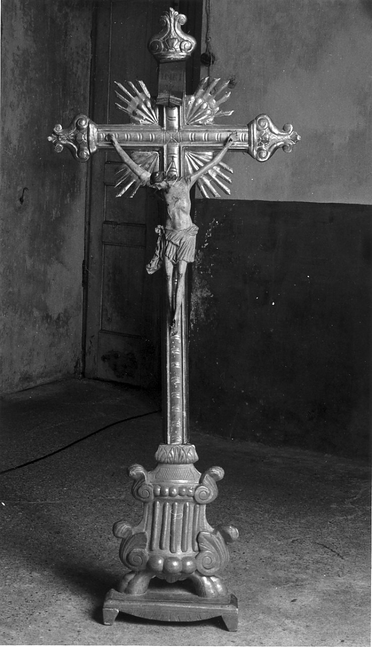 croce processionale, opera isolata - bottega Italia meridionale (sec. XVIII)