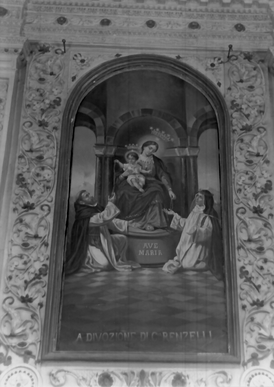 Madonna del Rosario con San Domenico e Santa Caterina da Siena (dipinto, opera isolata) - ambito Italia meridionale (inizio sec. XX)