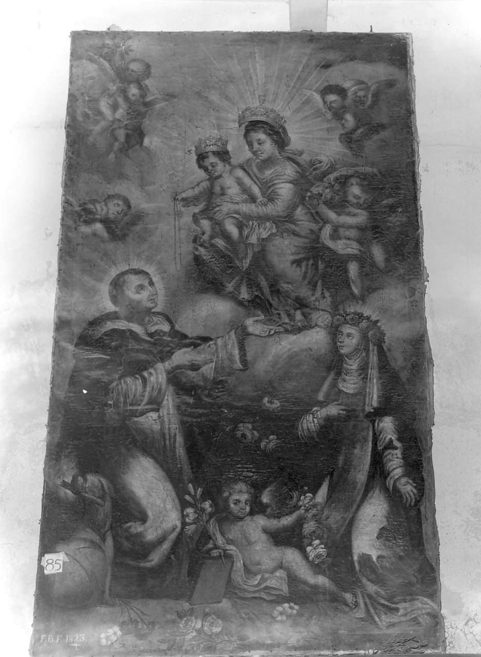 Madonna del Rosario (dipinto, opera isolata) - ambito Italia meridionale (sec. XIX)