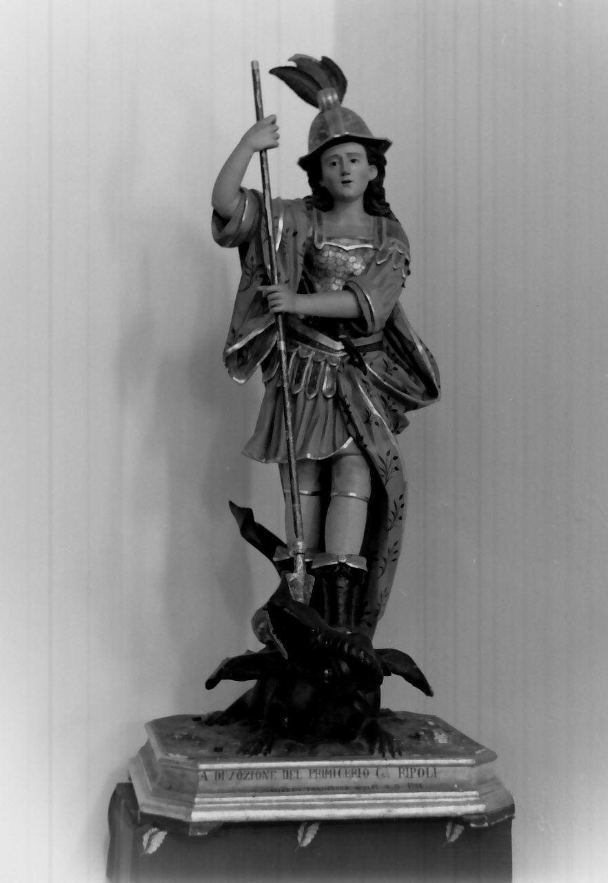 San Giorgio (statua, opera isolata) di Salerno Francesco (sec. XX)