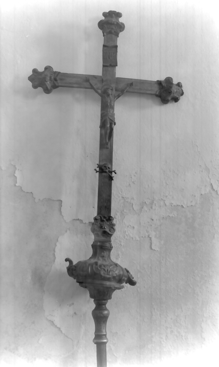 croce processionale, opera isolata - bottega Italia meridionale (fine/inizio secc. XVIII/ XIX)