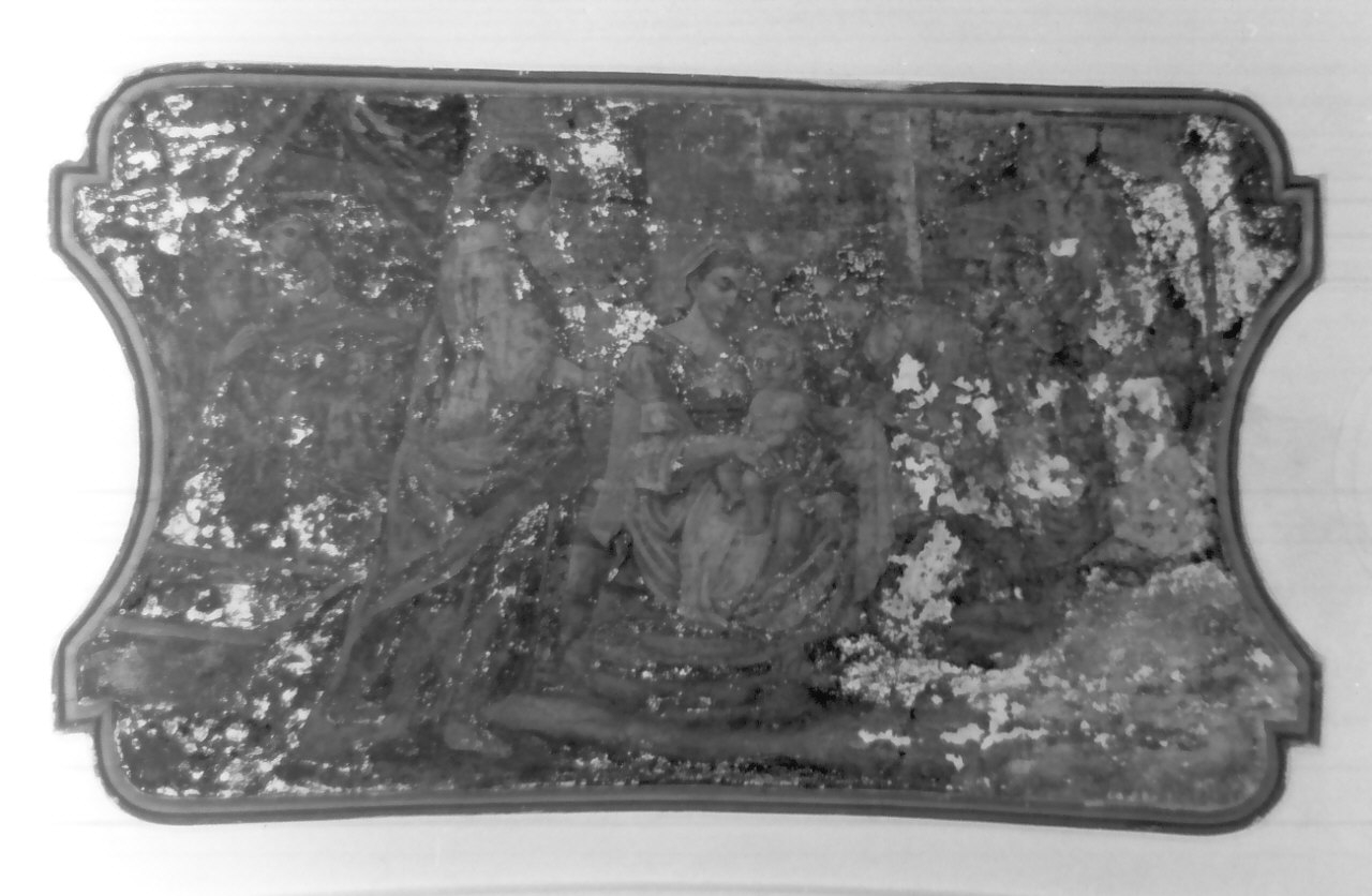 Madonna con Bambino e altri personaggi (dipinto, opera isolata) - ambito Italia meridionale (prima metà sec. XIX)