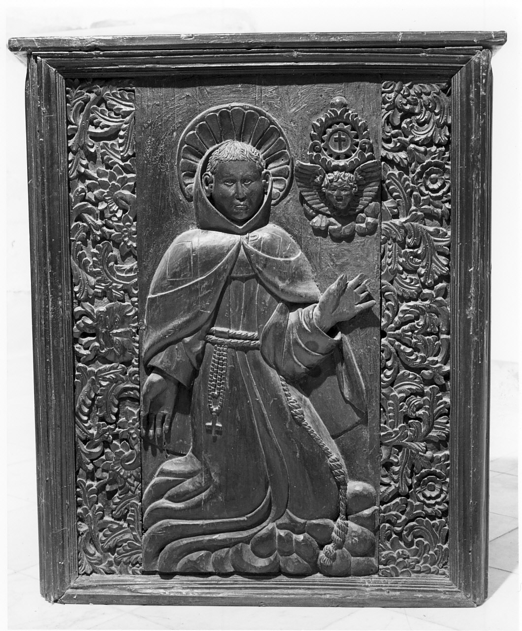 San Bernardino (inginocchiatoio) - bottega calabrese (sec. XVII)