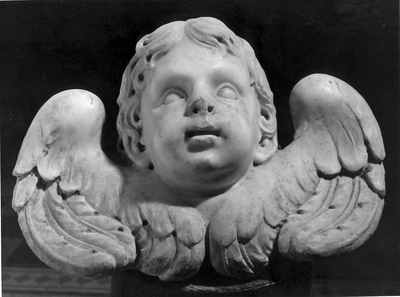 testa alata (decorazione plastica, opera isolata) - bottega Italia meridionale (sec. XVIII)