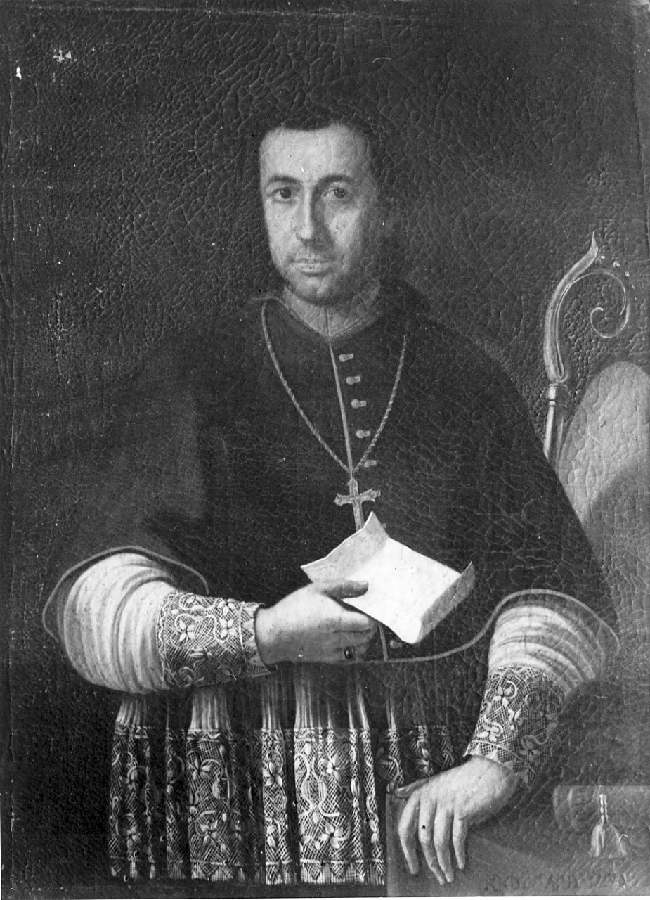 ritratto dell'Arcivescovo Andrea Cardamone, ritratto di ecclesiastico (dipinto, opera isolata) - ambito Italia meridionale (fine/inizio secc. XVIII/ XIX)