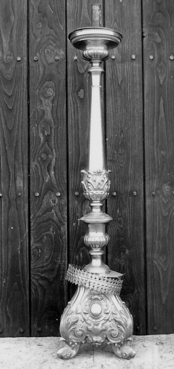 candeliere d'altare, serie - bottega napoletana (prima metà sec. XIX)