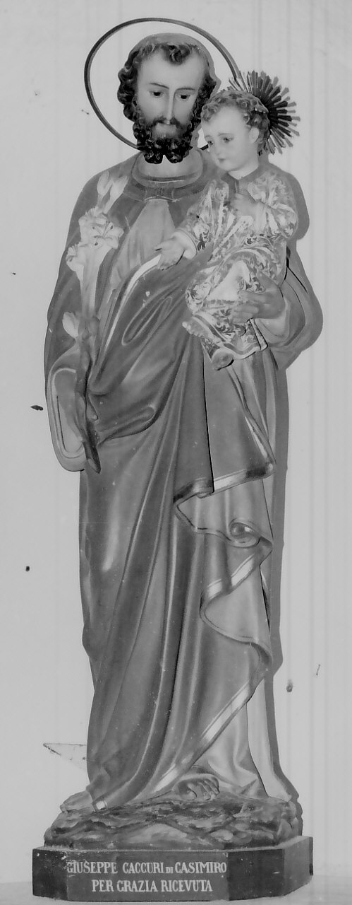 San Giuseppe e Gesù Bambino (statua, opera isolata) - bottega leccese (metà sec. XIX)