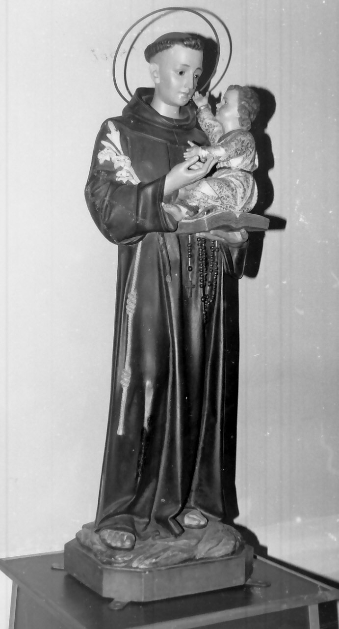 Sant'Antonio da Padova con il bambino (statua, opera isolata) - bottega leccese (seconda metà sec. XIX)