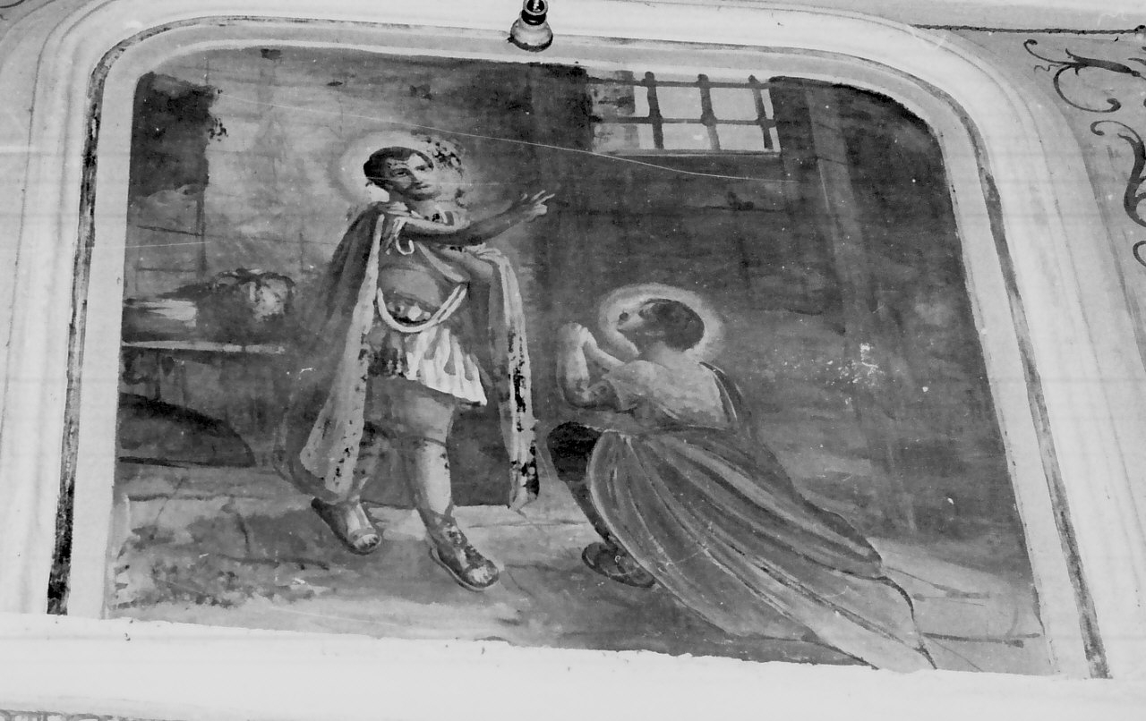 San Demetrio in carcere, episodio della vita di San Demetrio (dipinto, elemento d'insieme) - ambito Italia meridionale (sec. XX)